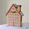 15" Red & Beige House with Advent Calendar Tabletop Decoration